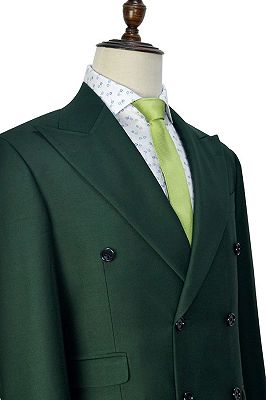 Reid Dark Green Double Breasted Mens Suits for Formal_3