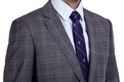 Bespoke Checked Dark Grey Mens Suits for Formal_5
