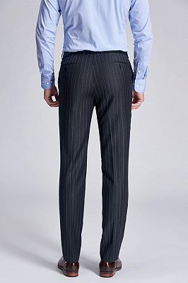 Darius Classic Dark Grey Mens Suit Pants with Stripes_3