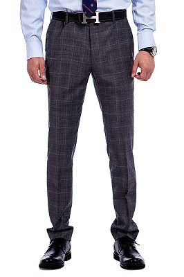 Bespoke Checked Dark Grey Mens Suits for Formal_7