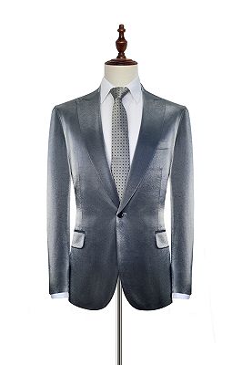 Shiny Silver Prom Suits | Glittering Peak Lapel Suits for Men_2