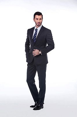 Luxury Plaid Grey Mens Suits | Notch Lapel Suits for Men_2