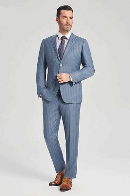 Arthur Superior Blue Stripes Light Blue Business Mens Suits_1