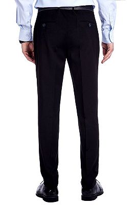 Modern Solid Black Three Piece Suits for Men_11