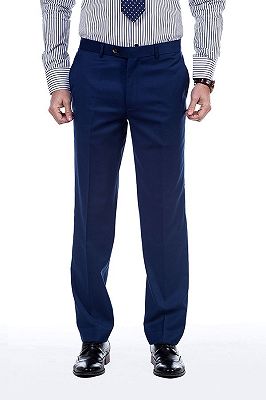 Premium Peak Lapel Navy Blue Three Piece Suits for Men with Double Breasted Vest_9