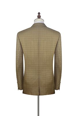 Stylish Khaki Small Check Leisure Suits for Men | Two Button Mens Suits Online_5