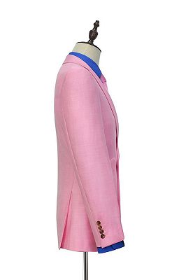Candy Pink Three Slant Pockets Mens Suits | Fashion Business Suits for Office_4
