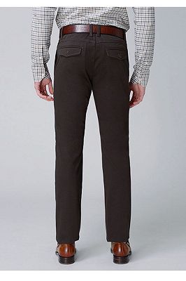 Raul Chocolate Cotton Classic Straight Business Pants_4