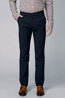 Dark Navy Cotton Pants Business Trousers for Men_1