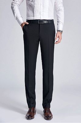 Popular Silk Peak Lapel Black Mens Suits for Wedding | One Button Stripes Wedding Tuxedo_5