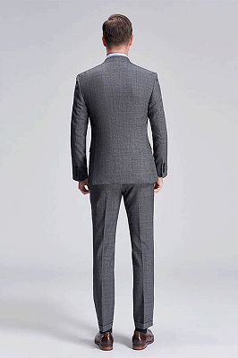Advanced Grey Plaid Mens Suits for Business | Peak Lapel Modern Suits for Men Sale_4