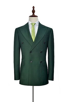 Reid Dark Green Double Breasted Mens Suits for Formal_1