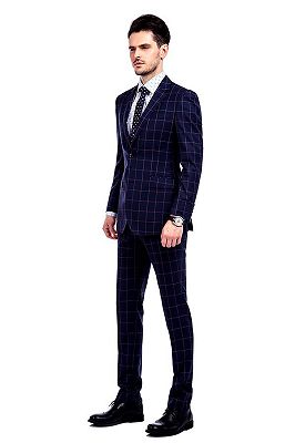 New Arrival Pink Checked Mens Suits | Dark Navy Suits for Men