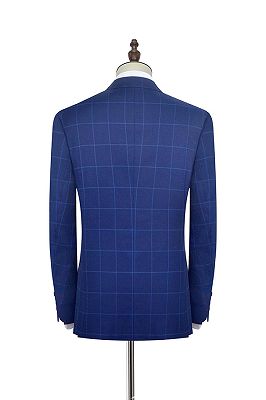 Popular Plaid Two Buttons Notch Lapel Flap Pocket Mens Suits for Formal_2