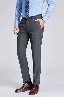 Check Pattern Modern Grey Pants for Business Suits