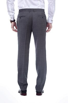 New Coming Dark Grey Plaid Slim Fit Suits for Men_8