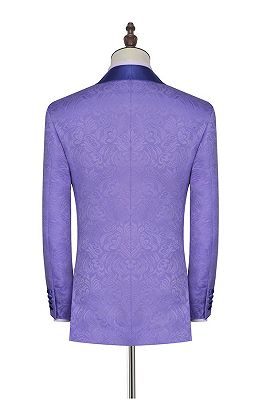 Lavender Jacquard Silk Shawl Lapel Bespoke Prom Suits_2