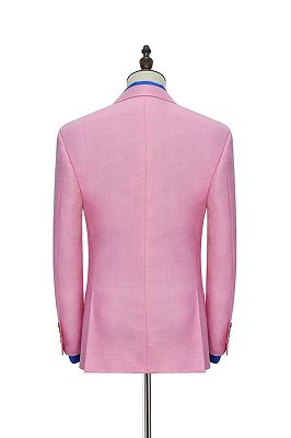 Candy Pink Three Slant Pockets Mens Suits | Fashion Business Suits for Office_3