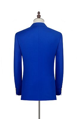 Peak Lapel Royal Blue Double Breasted Mens Suits | Six Buttons Stylish Leisure Suits_2