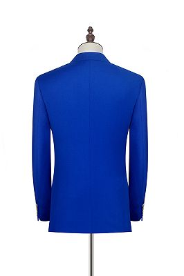 Peak Lapel Royal Blue Double Breasted Mens Suits | Six Buttons Stylish Leisure Suits