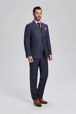 Noble Dark Navy Mens Suits | Three Piece Suits for Men with Double Breasted Vest