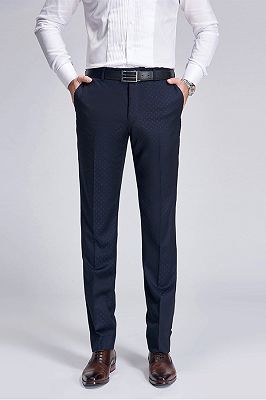 Stylish Blue Dots Dark Navy Suit Pants for Weddings