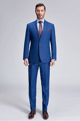 Jakob Romantic Plaid Royal Blue Mens Suits for Business