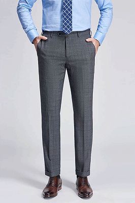 Advanced Grey Plaid Mens Suits for Business | Peak Lapel Modern Suits for Men Sale_5