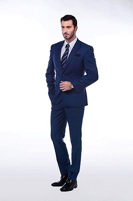 Modern Solid Navy Blue Mens Suits for Formal