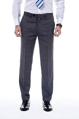 New Coming Dark Grey Plaid Slim Fit Suits for Men_7