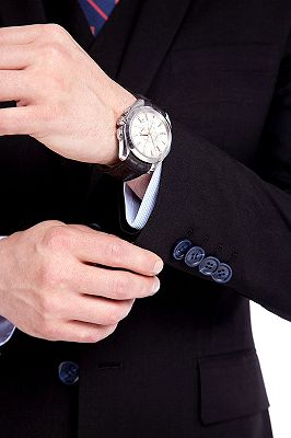 Modern Solid Black Three Piece Suits for Men_6