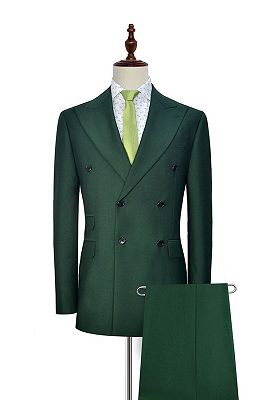 Reid Dark Green Double Breasted Mens Suits for Formal