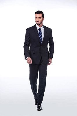 Luxury Plaid Grey Mens Suits | Notch Lapel Suits for Men_1
