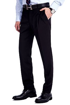 Modern Solid Black Three Piece Suits for Men_10