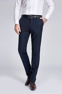 Stylish Blue Dots Dark Navy Suit Pants for Weddings