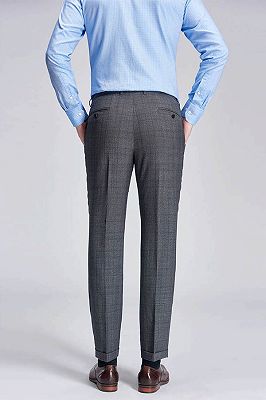 Advanced Grey Plaid Mens Suits for Business | Peak Lapel Modern Suits for Men Sale_7