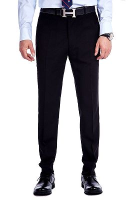 Modern Solid Black Three Piece Suits for Men_9