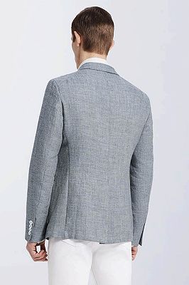 Grey Blended Patch Pocket Casual New Blazer Jacket for Men_2
