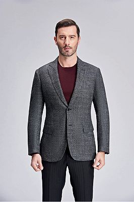 Classic Grey Blazer for Men Formal Business Jacket for Casual