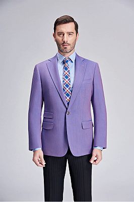 Violet Purple Tuxedo Jackets for Wedding | Three Flap Pockets New Blazer for Men_1