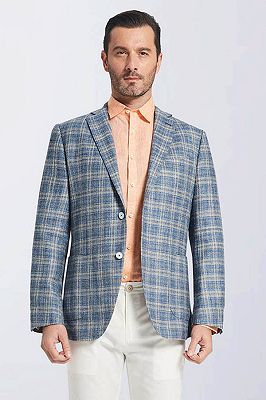 blue blazer grey pants | Allaboutsuit