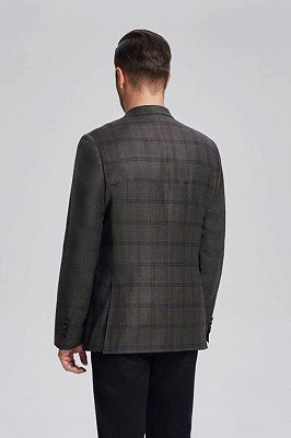 Peak Lapel Dark Grey Cashmere Blended New Blazer Jacket for Men_3