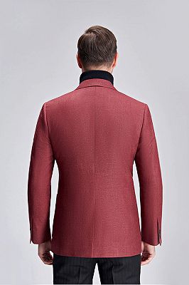 Stylish Red Peak Lapel Patch Pocket Slim Fit New Blazer Jacket for Men_4