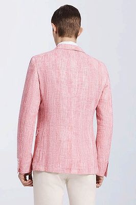 Fashionable Pink Casual Linen Blazer Jacket for Prom_2