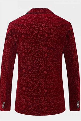 Burgundy Floral Velvet Blazer | Fashion Suit Sizes for Men