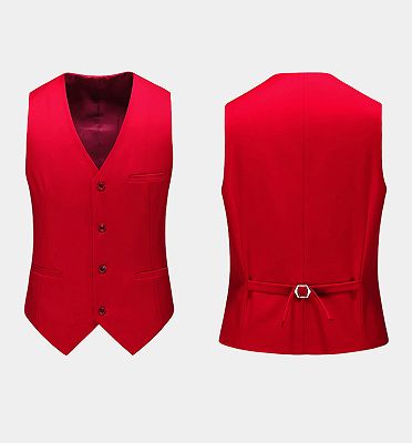 All Red Three Men Suits | Peak Lapel Fit Suit_3