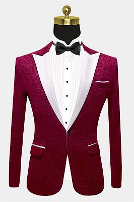 Zander Fuchsia Glitter Tuxedo Jacket | Sequin Slim Fit Prom Men Suits ...