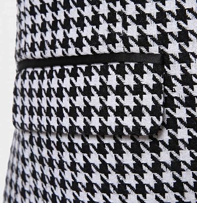 Black and White Houndstooth Tuxedo | Business Three Pieces Men Suits_4
