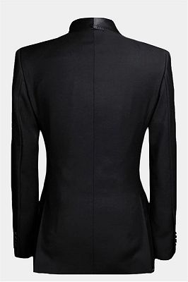 Black Double Breasted Wedding Tuxedo | Luxury Business Men Suits with 2 Pieces_2