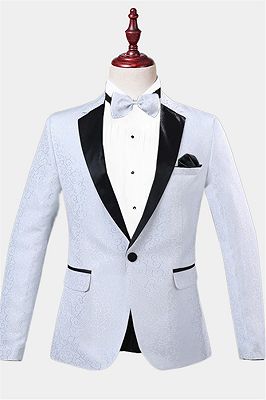Casual White Floral Blazer | Fashion One Button Jacket_1